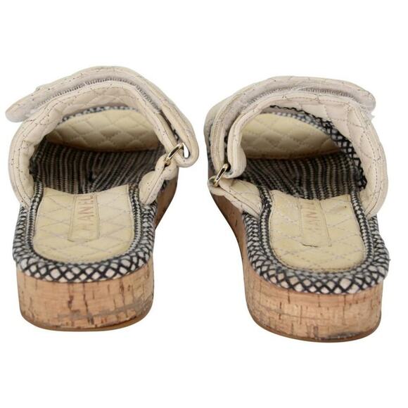 Chanel Chunky 37 Canvas Quilted Flatform Sandals CC-1217P-0006 - Picture 10 of 11